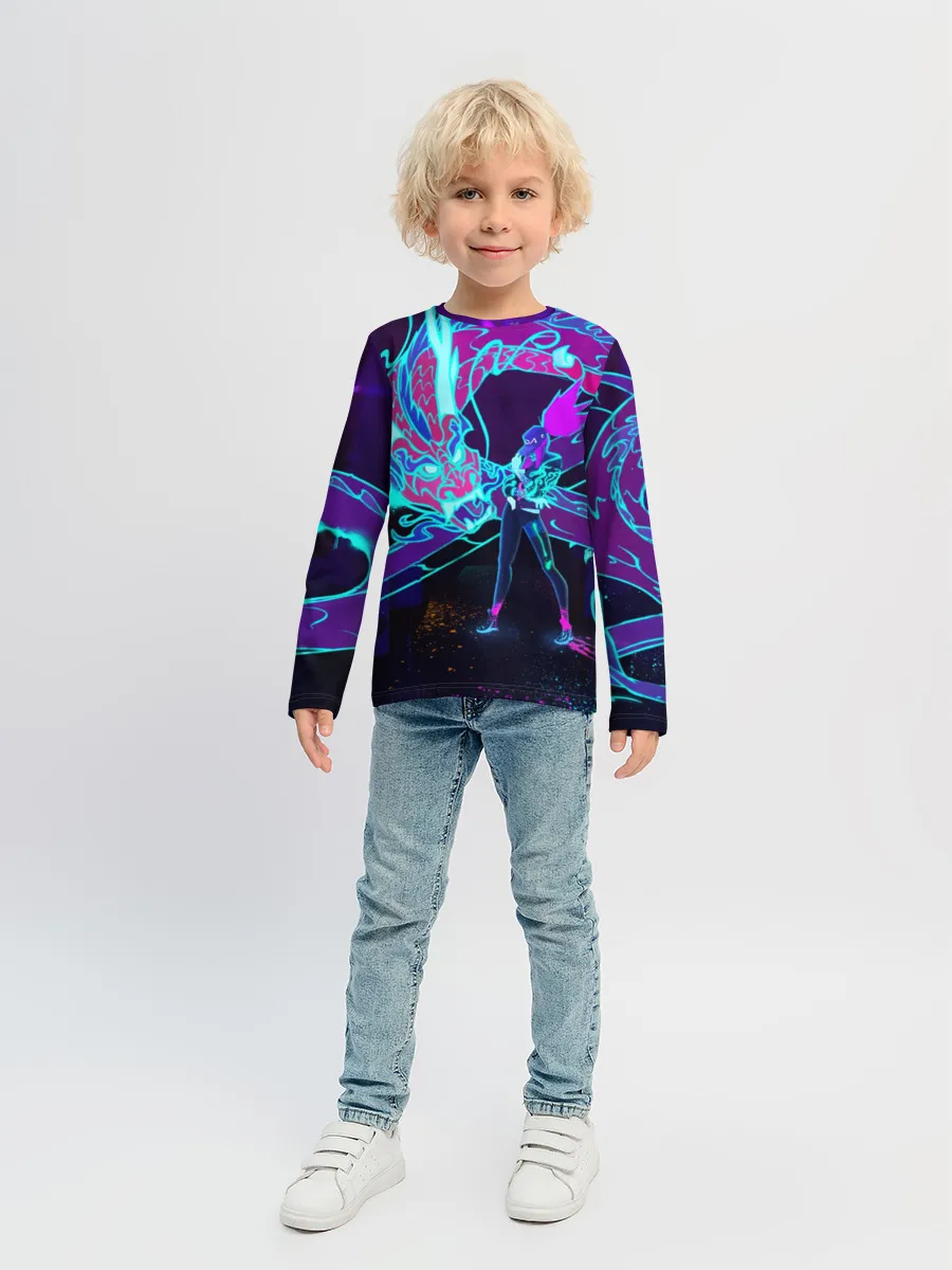 Детский лонгслив / League Of Legends Neon Dragon
