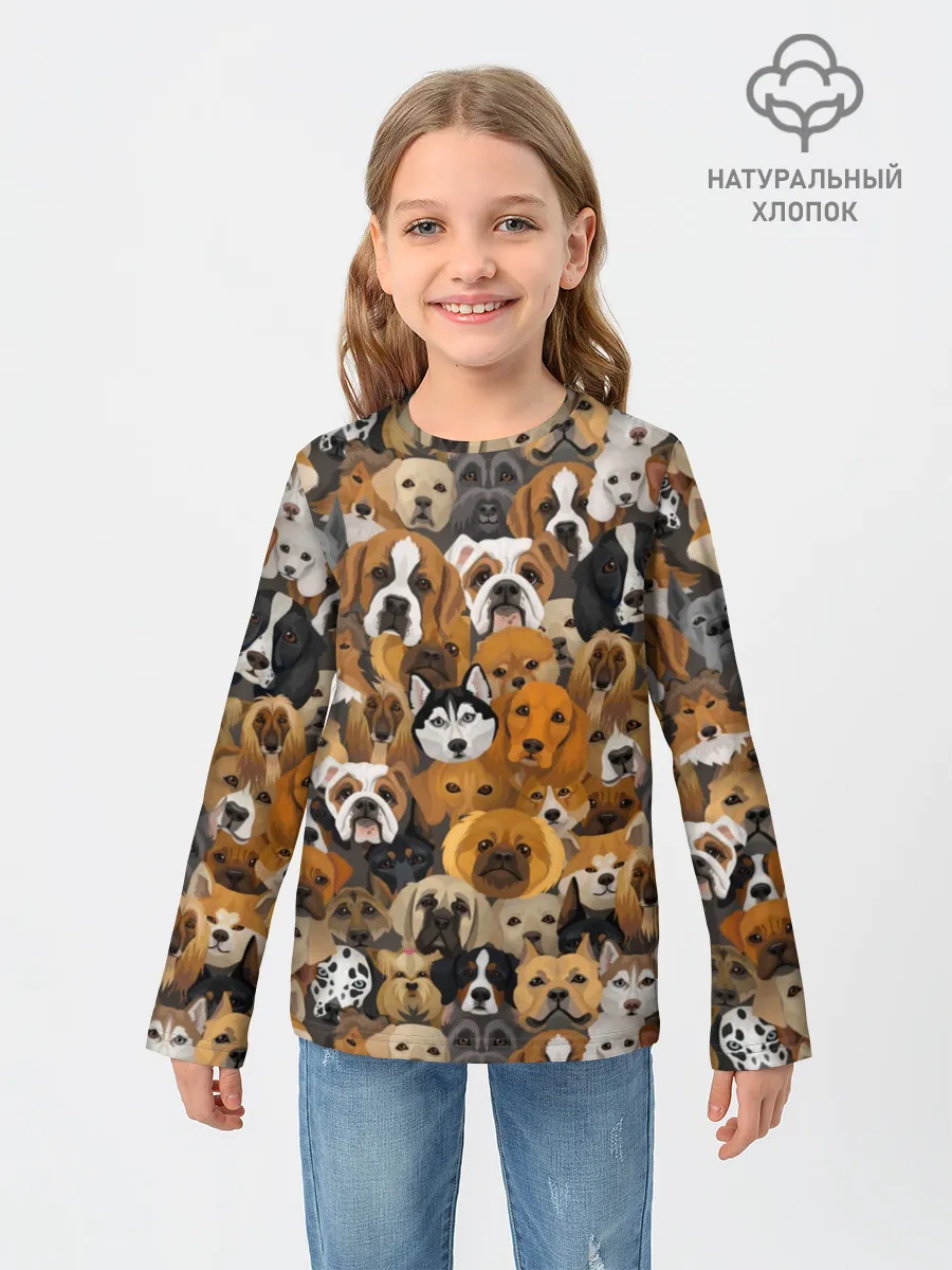 Детский лонгслив / Собаки