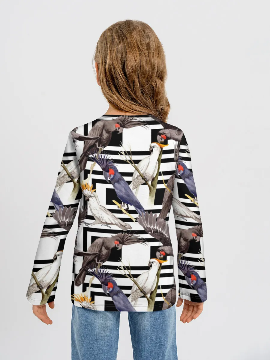 Детский лонгслив / Попугаи какаду