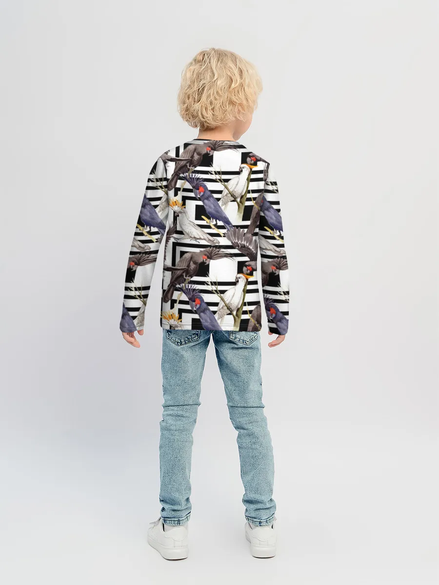 Детский лонгслив / Попугаи какаду