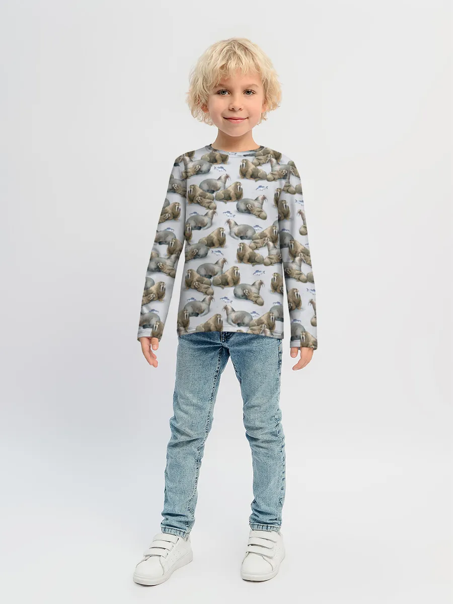 Детский лонгслив / Моржи