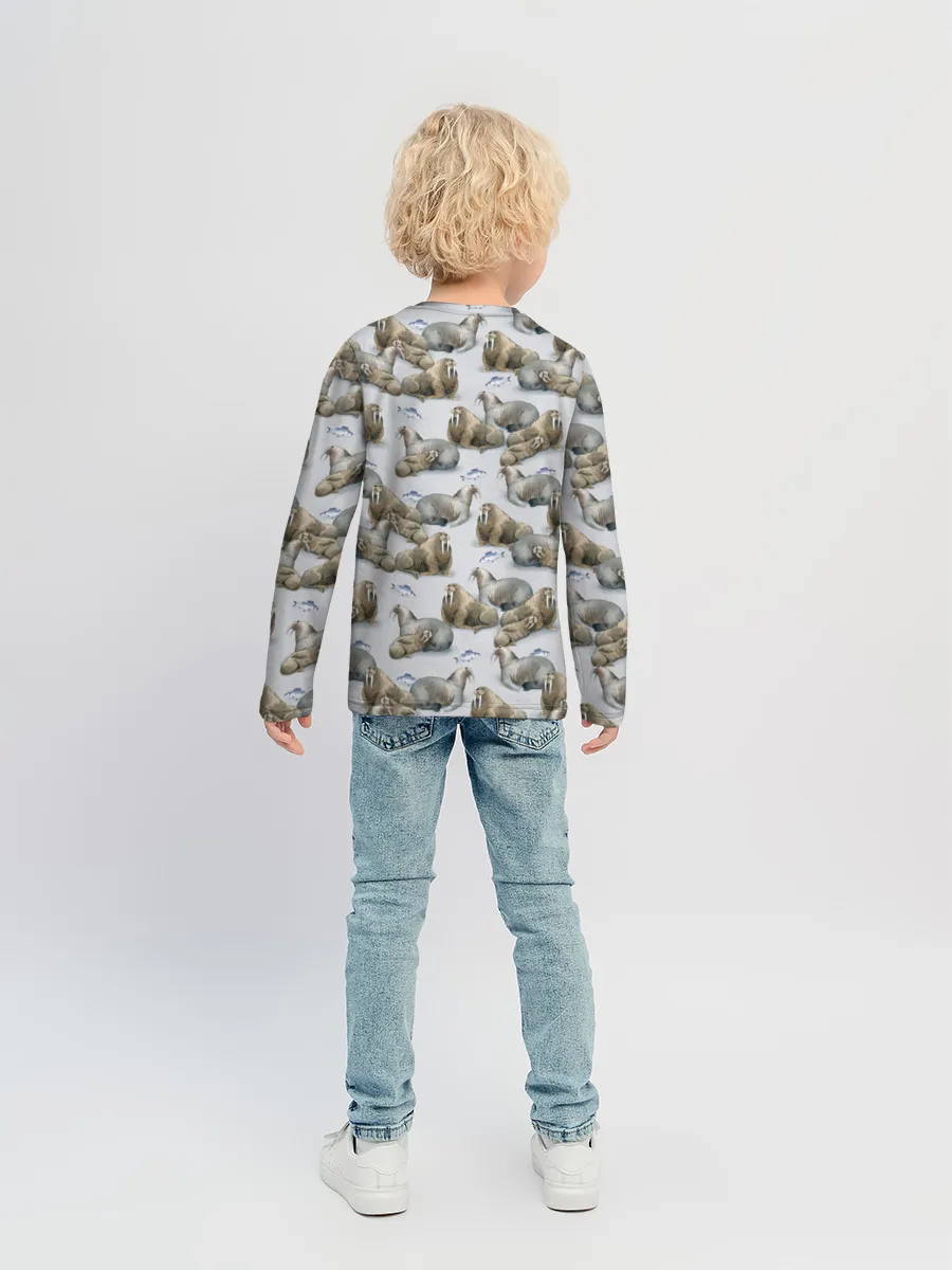 Детский лонгслив / Моржи