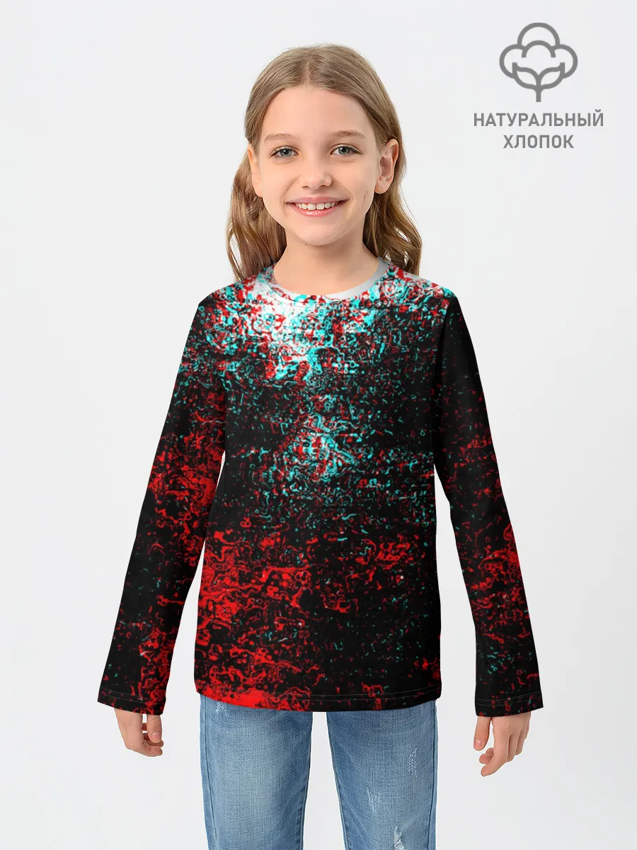 Детский лонгслив / БРЫЗГИ КРАСОК GLITCH
