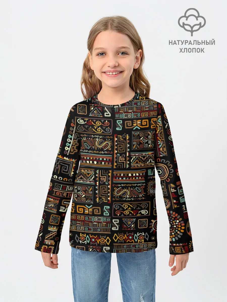 Детский лонгслив / Этнический орнамент