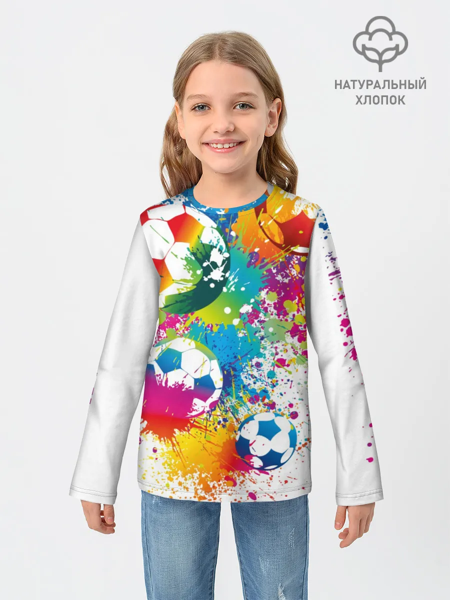 Детский лонгслив / Футбольные мячи