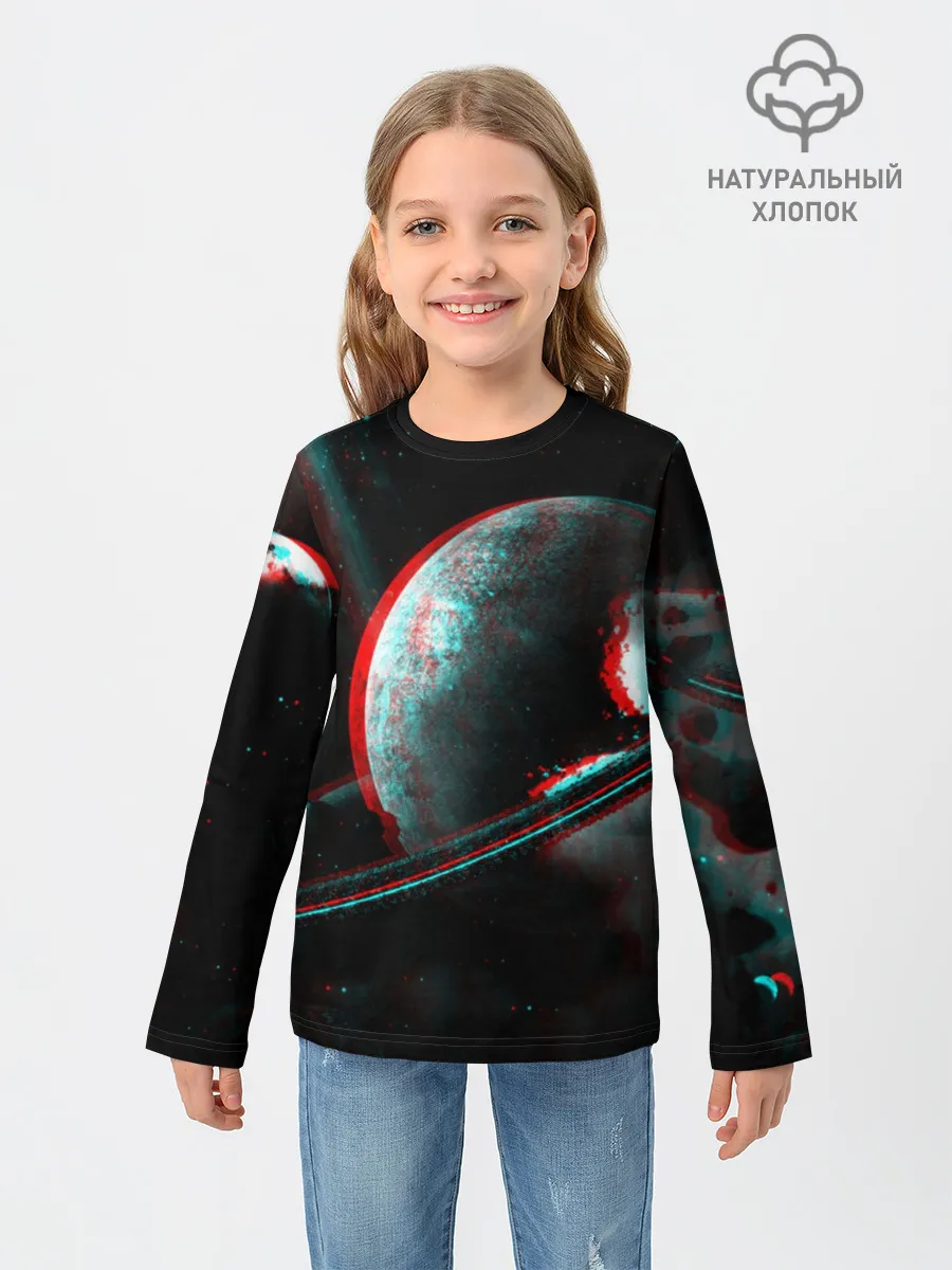 Детский лонгслив / Cosmos Glitch