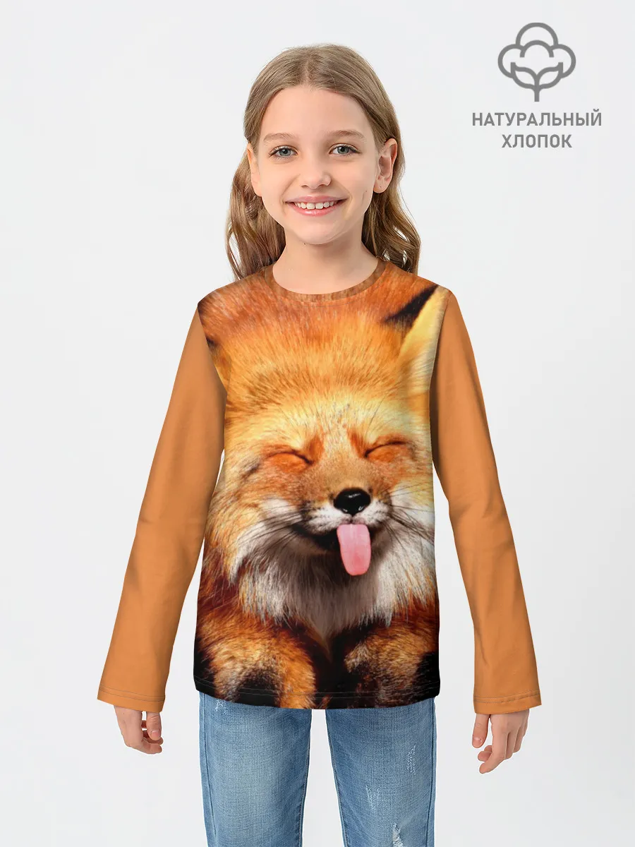 Детский лонгслив / Лиса с языком