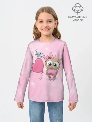 Детский лонгслив / Совушка с шариком