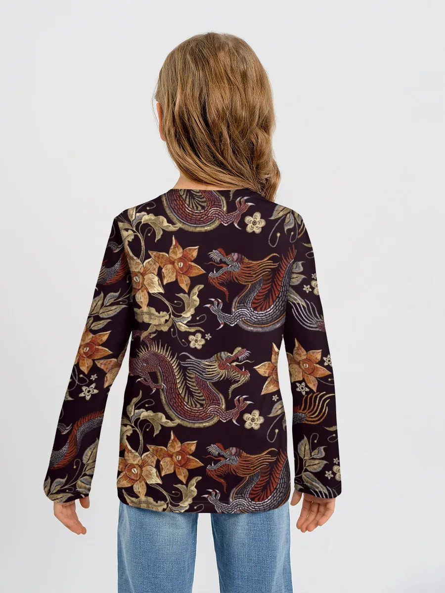 Детский лонгслив / Японские драконы