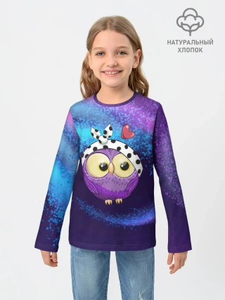 Детский лонгслив / Стильная сова
