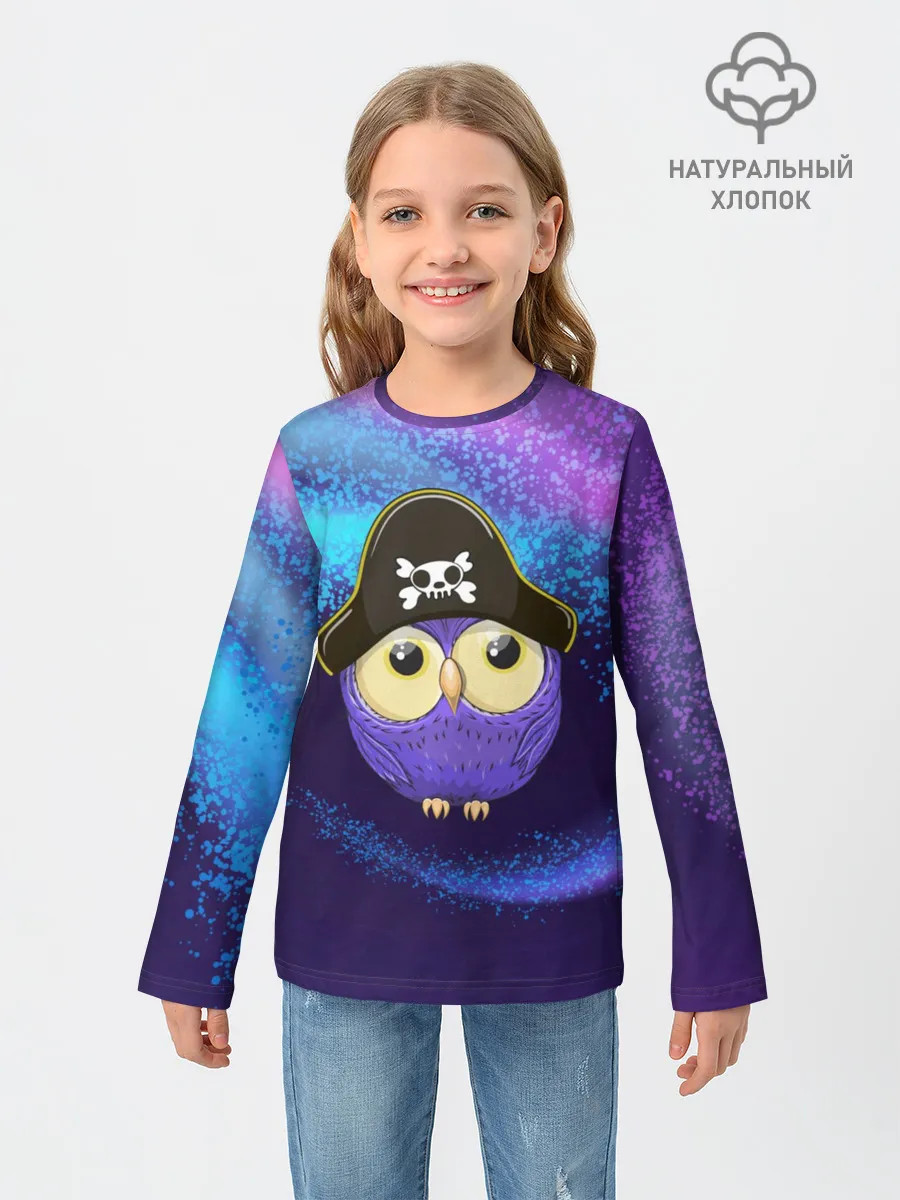 Детский лонгслив / Сова пират