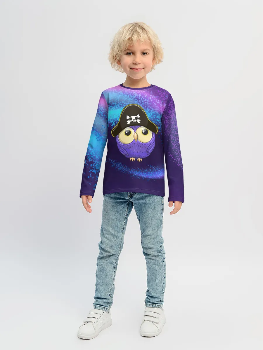 Детский лонгслив / Сова пират