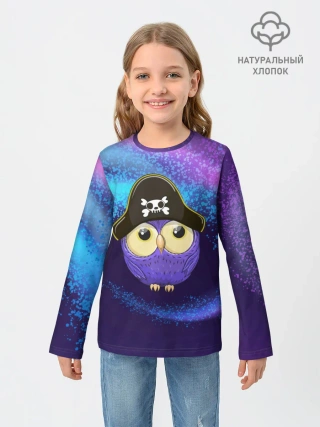 Детский лонгслив / Сова пират