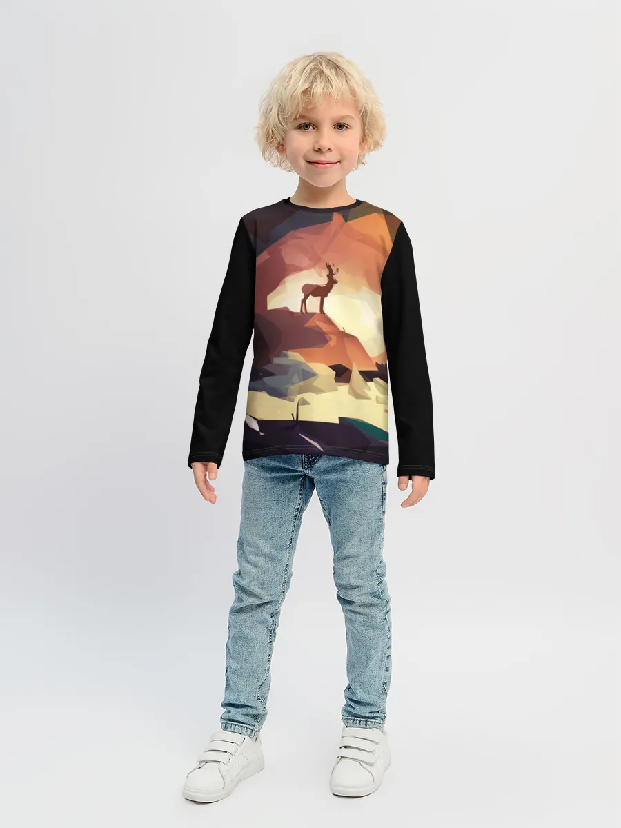 Детский лонгслив / Абстрактный олень