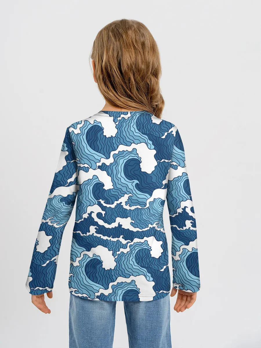 Детский лонгслив / Морские волны