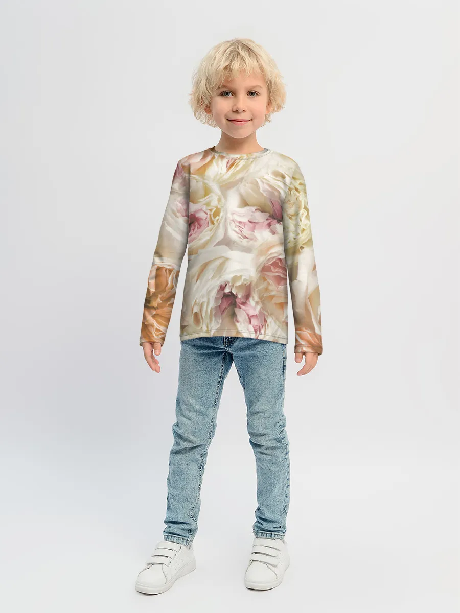 Детский лонгслив / Нежные Пионы