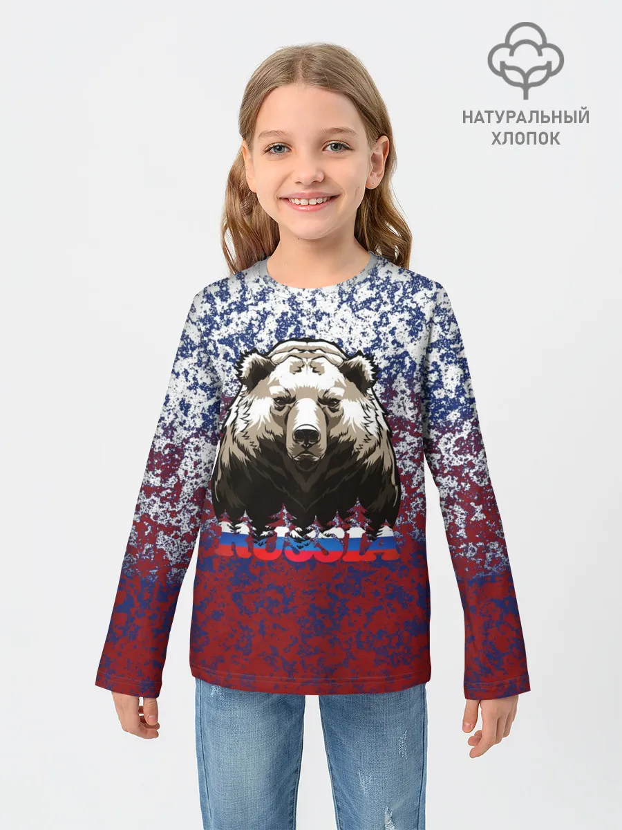 Детский лонгслив / Русский медведь