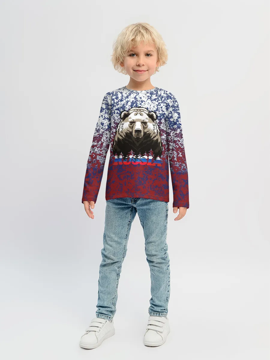 Детский лонгслив / Русский медведь
