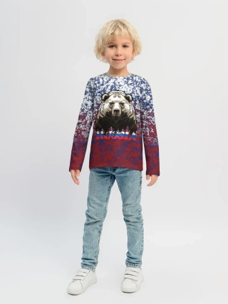 Детский лонгслив / Русский медведь