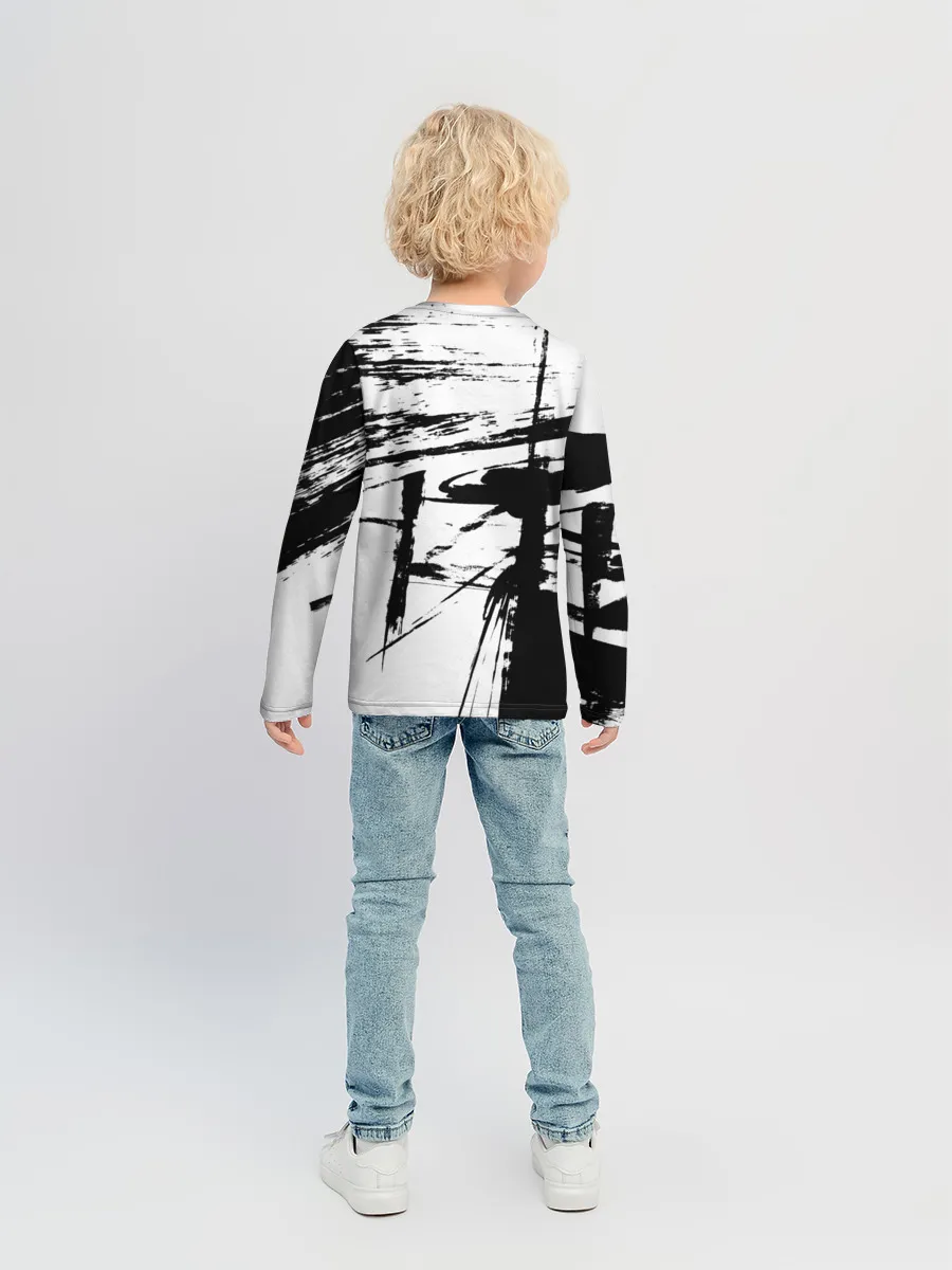 Детский лонгслив / Черно-белая футболка