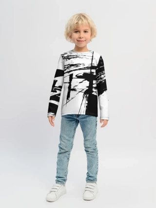 Детский лонгслив / Черно-белая футболка