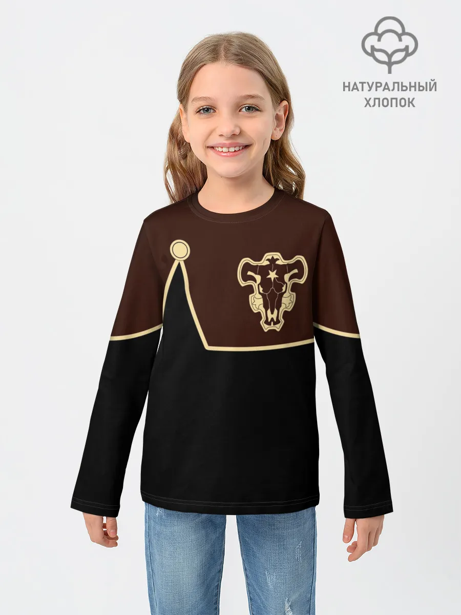 Детский лонгслив / Мантия Чёрный Бык