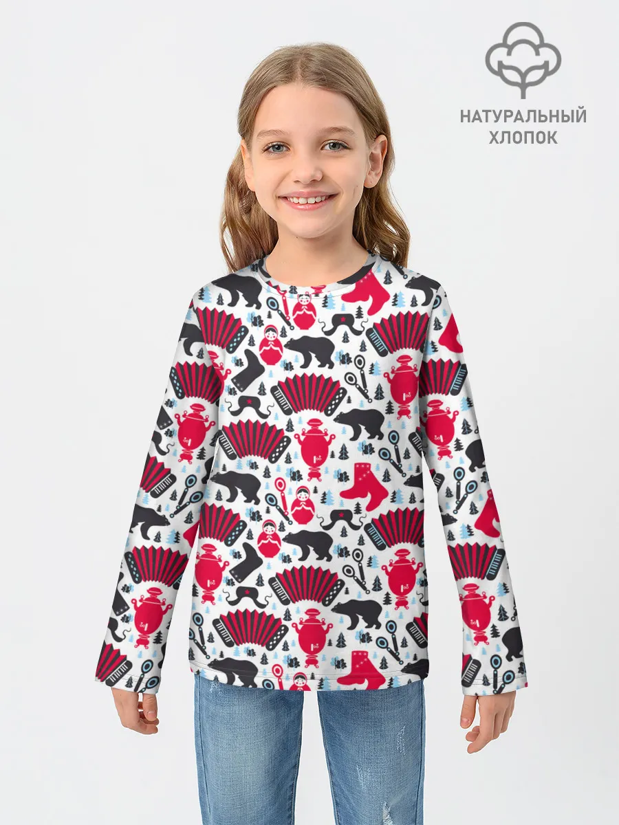 Детский лонгслив / Русский орнамент