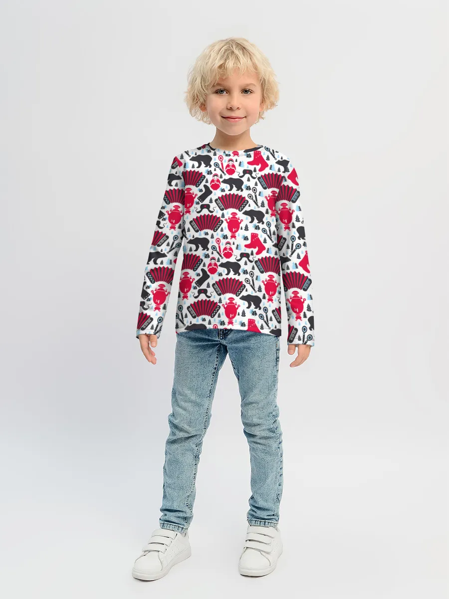Детский лонгслив / Русский орнамент