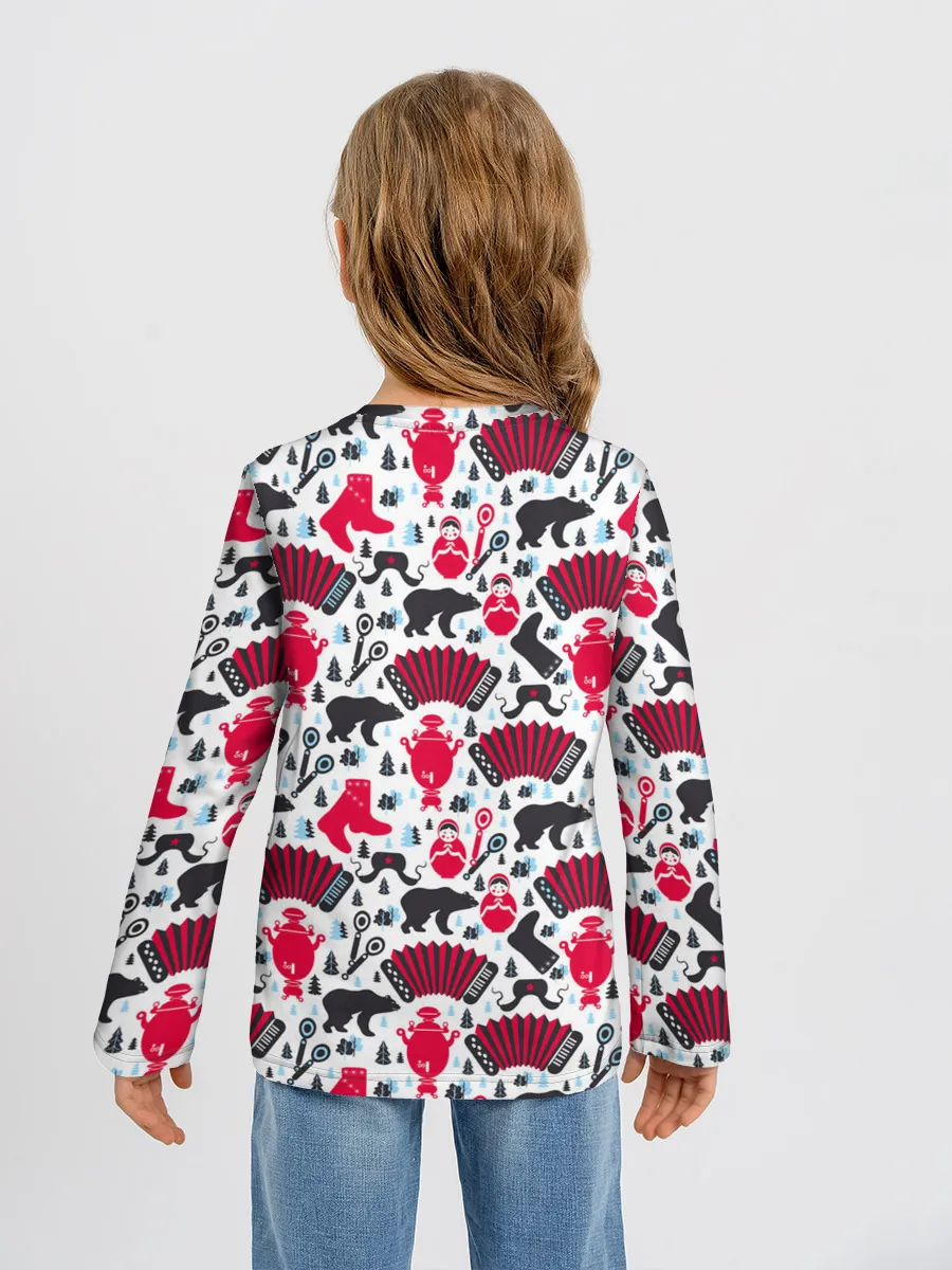 Детский лонгслив / Русский орнамент