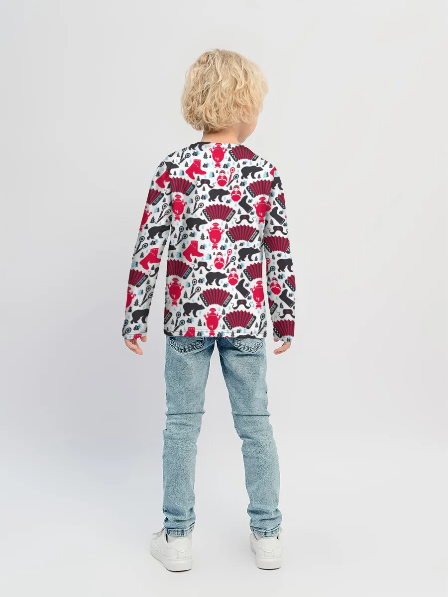 Детский лонгслив / Русский орнамент