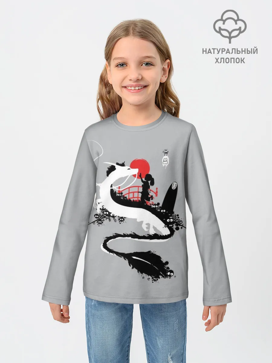 Детский лонгслив / Тихиро гладит Хаку