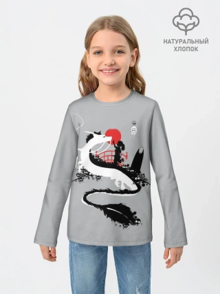 Детский лонгслив / Тихиро гладит Хаку