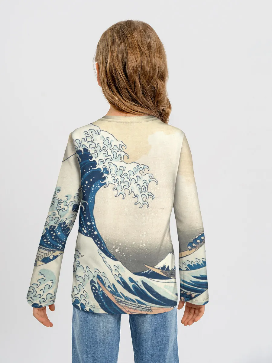 Детский лонгслив / Большая волна в Канагаве
