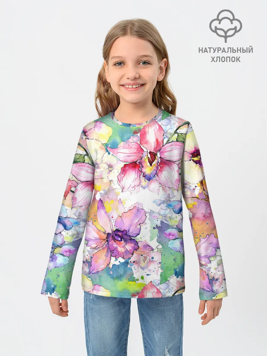 Детский лонгслив / Цветы