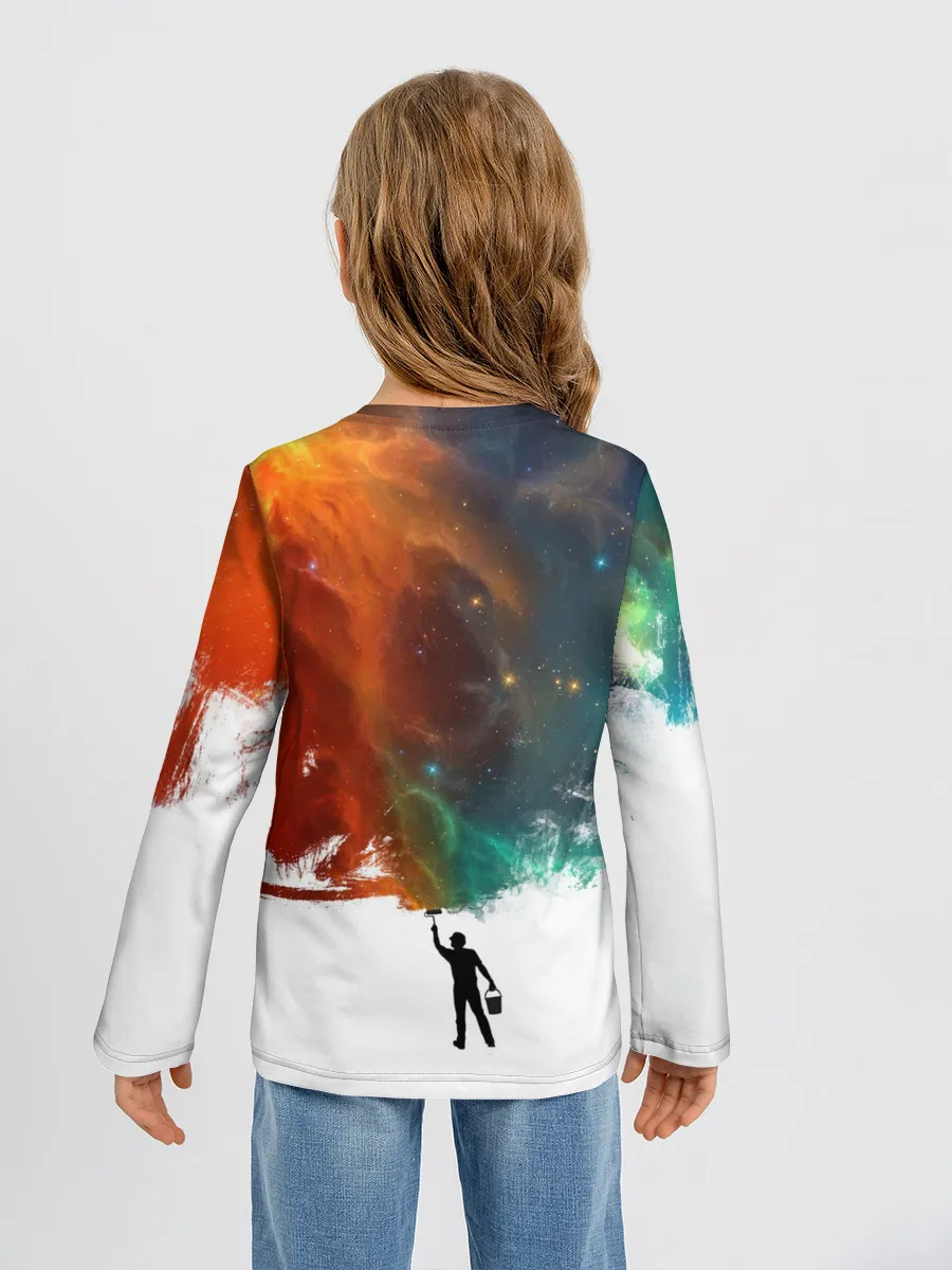 Детский лонгслив / Красим космос