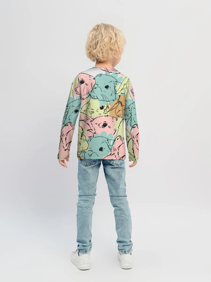 Детский лонгслив / Акварельные Зайки