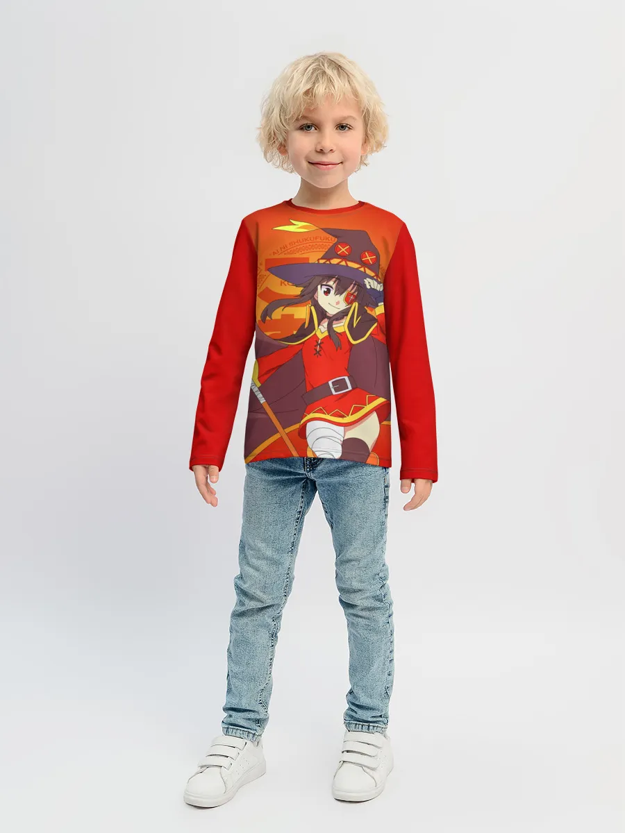 Детский лонгслив / KonoSuba. Мегумин с посохом