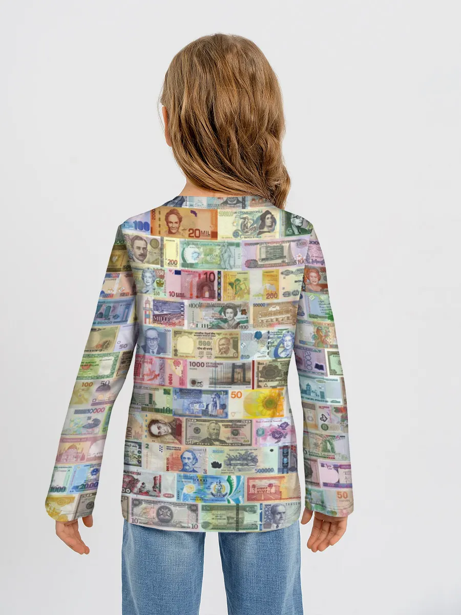 Детский лонгслив / Деньги мира