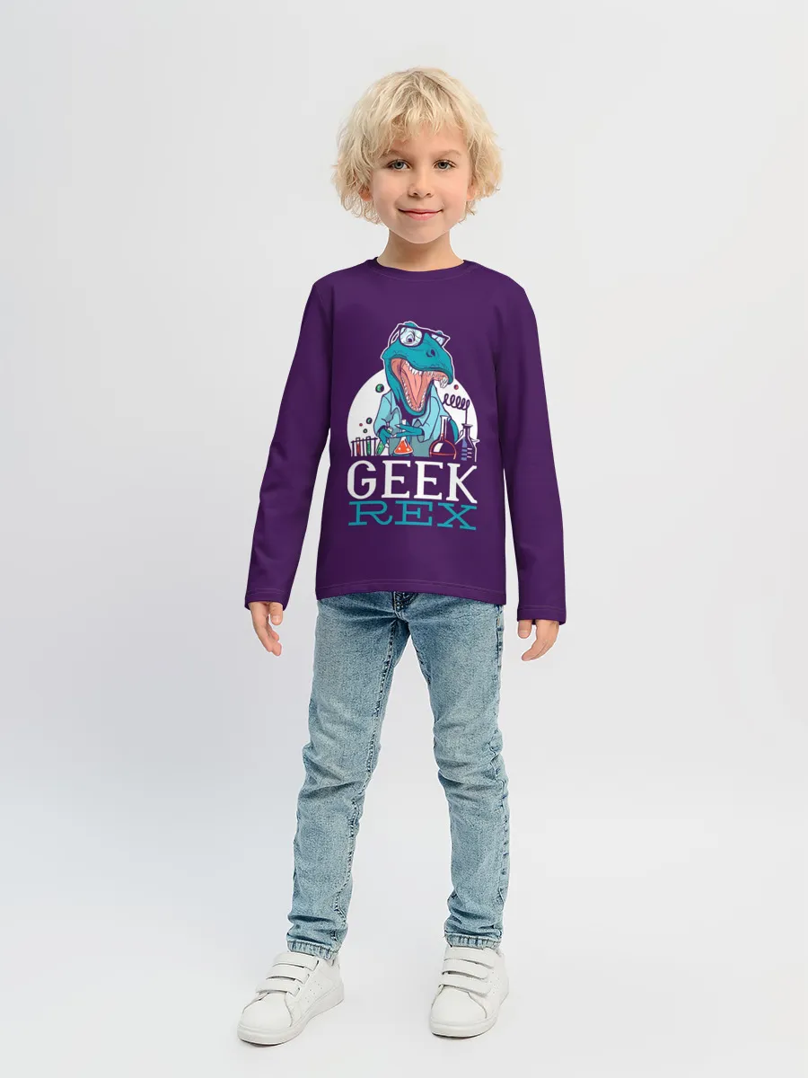 Детский лонгслив / Geek Rex