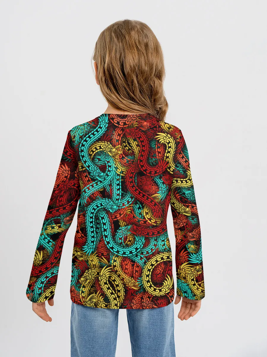 Детский лонгслив / Кетцалькоатли