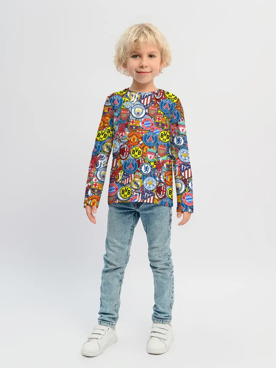 Детский лонгслив / ЛОГОТИПЫ ФУТБОЛЬНЫХ КОМАНД