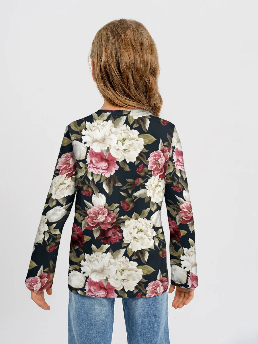 Детский лонгслив / Акварель, розы