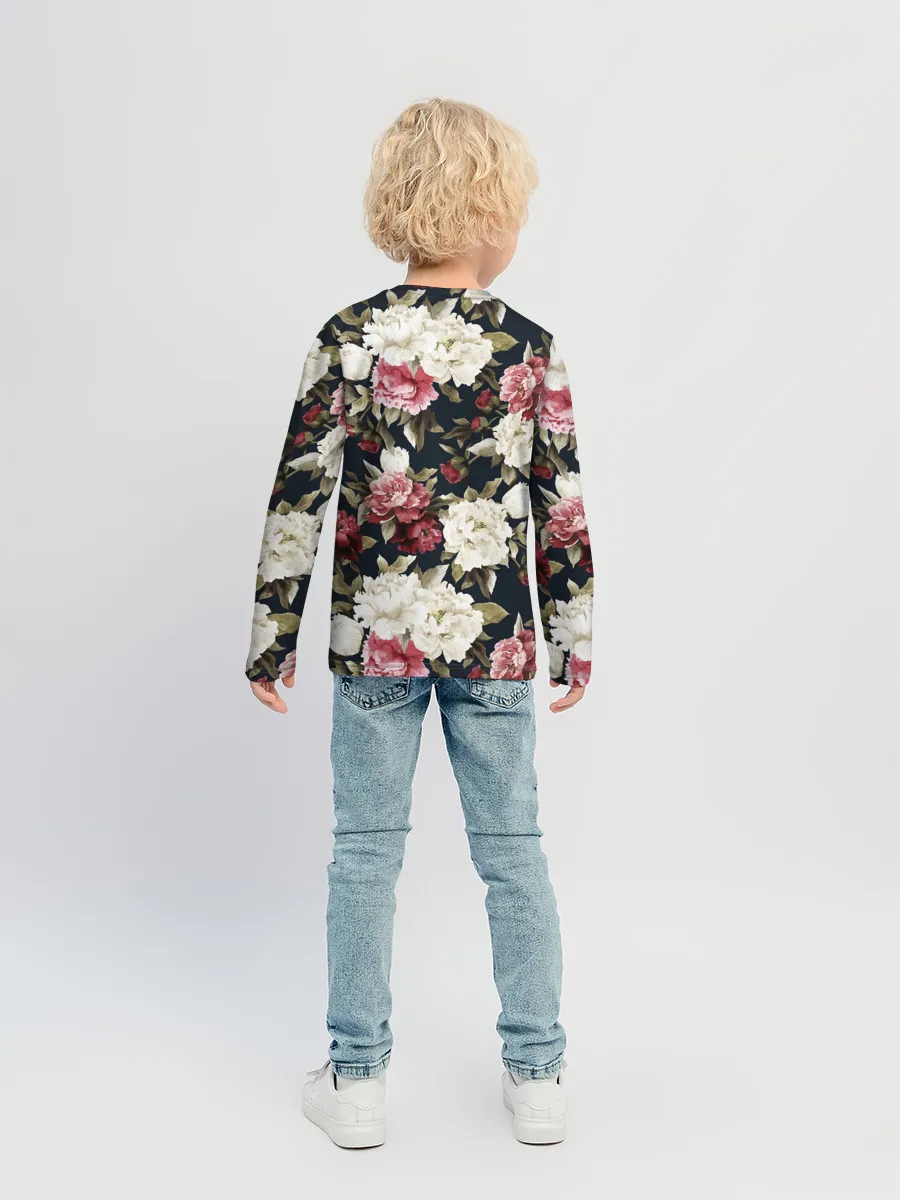 Детский лонгслив / Акварель, розы