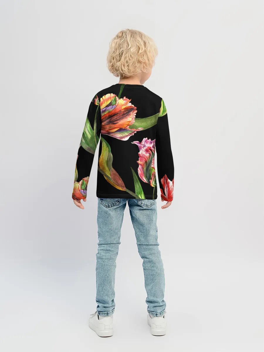 Детский лонгслив / Тюльпан