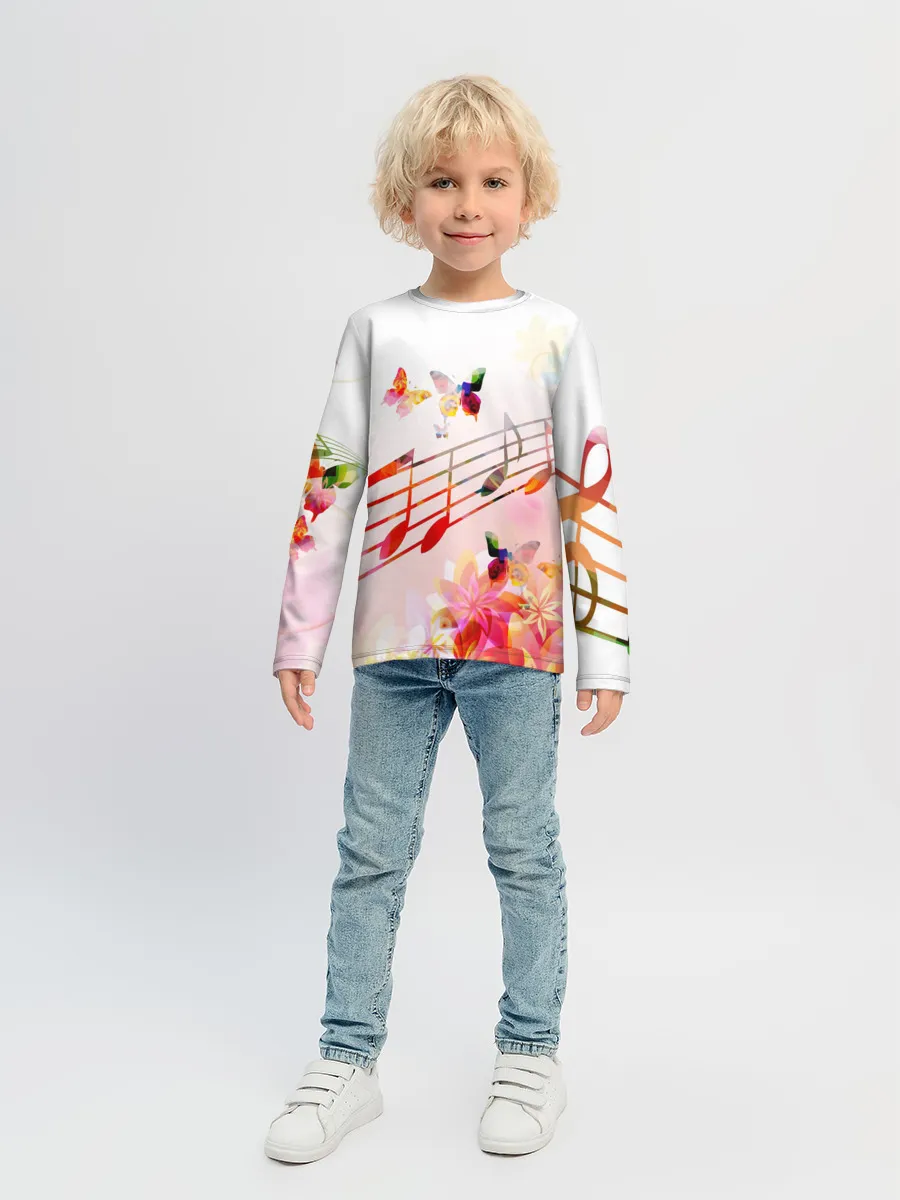 Детский лонгслив / Ноты весна