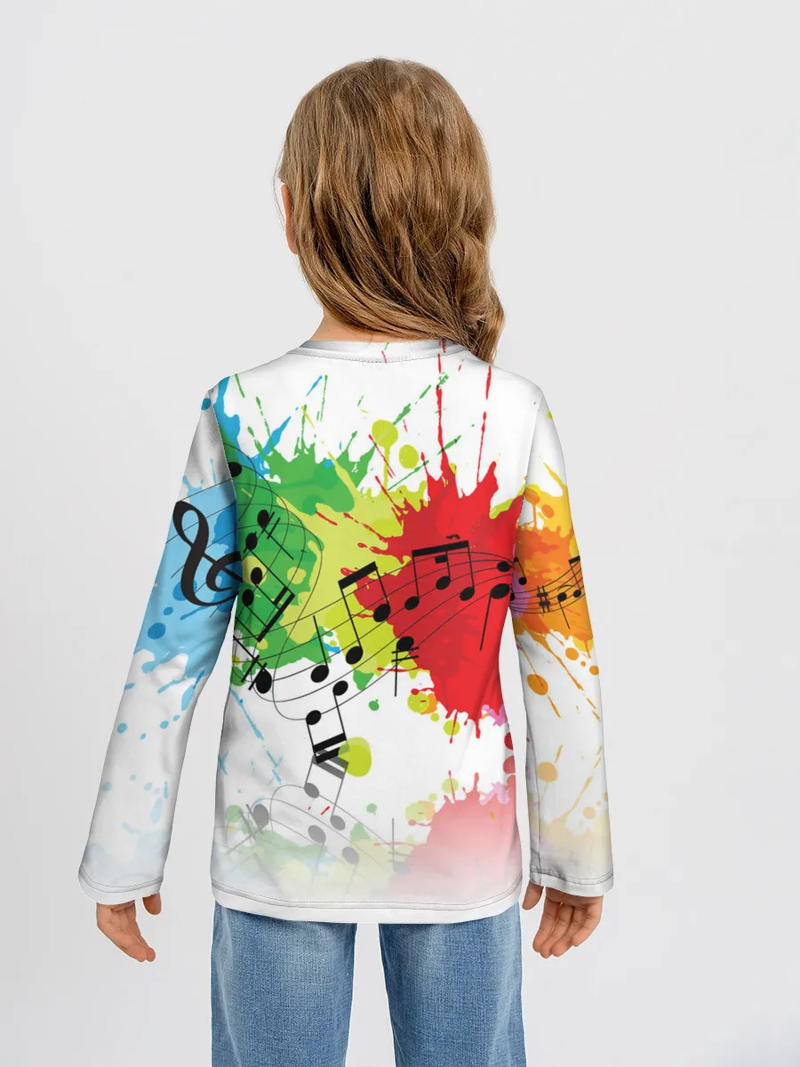 Детский лонгслив / Ноты color