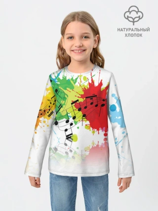 Детский лонгслив / Ноты color
