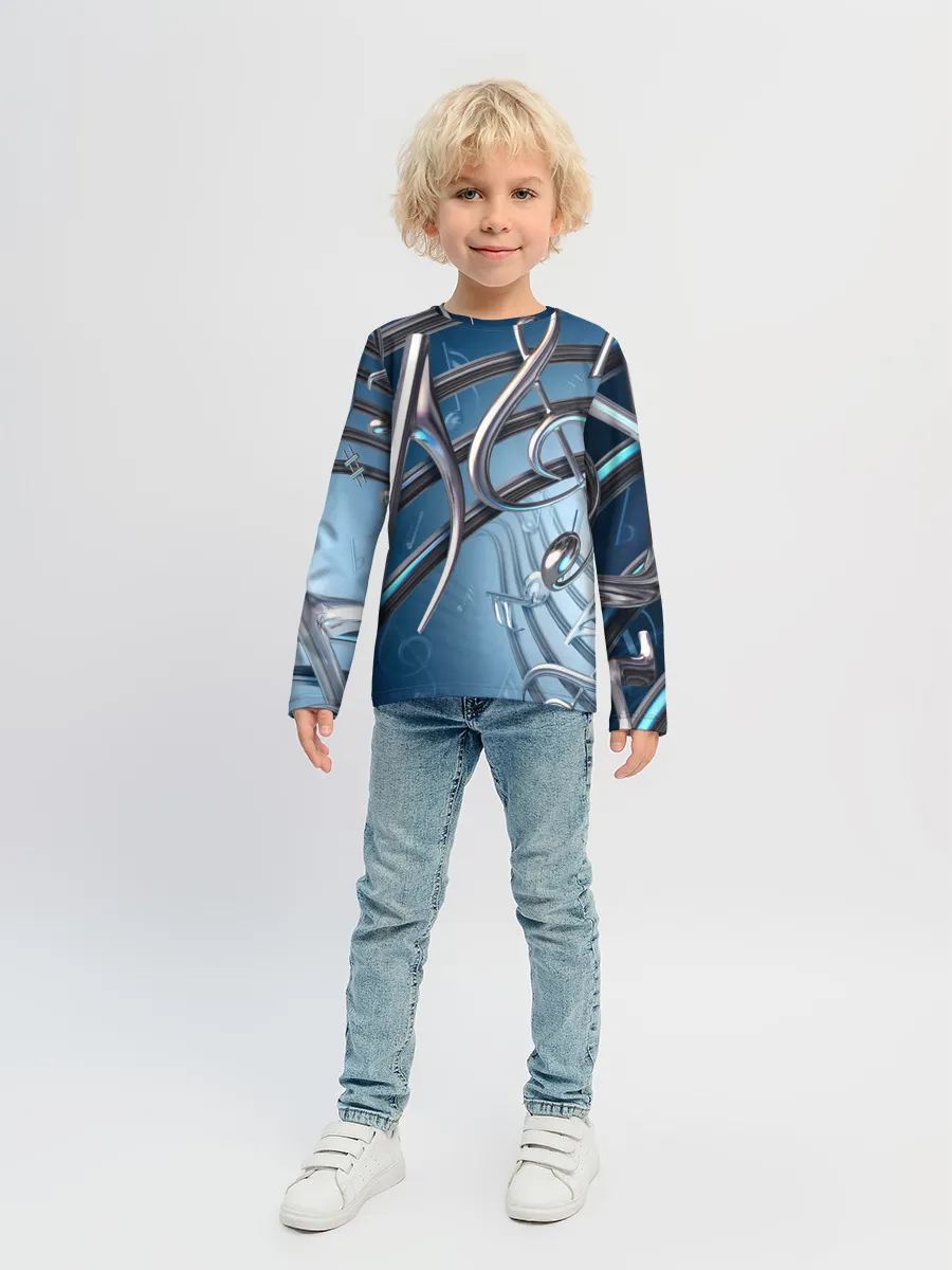 Детский лонгслив / Металлические ноты