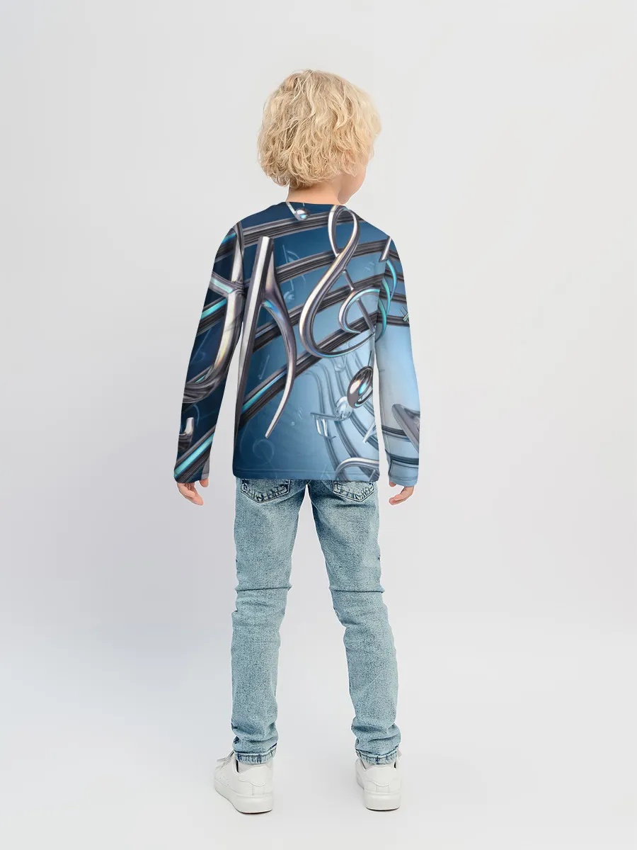 Детский лонгслив / Металлические ноты