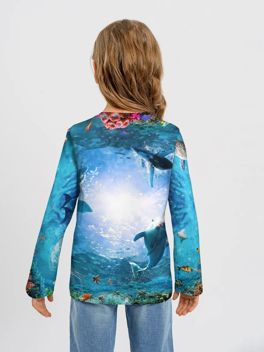 Детский лонгслив / Дельфины
